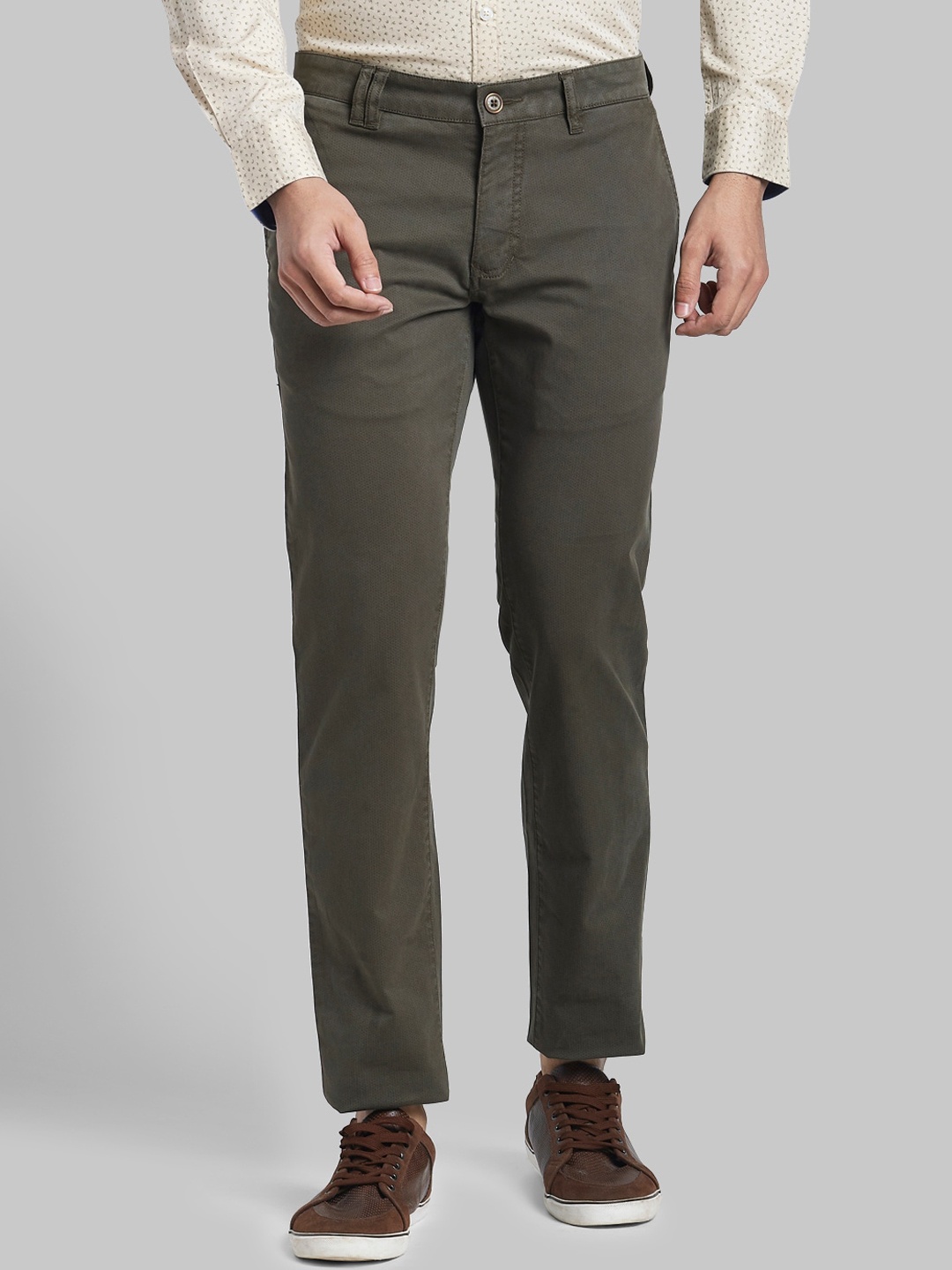 

Parx Men Green Tapered Fit Trousers