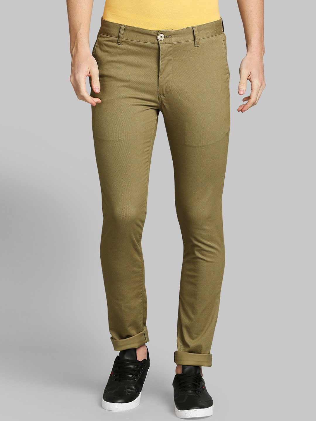

Parx Men Olive Green Slim Fit Trousers