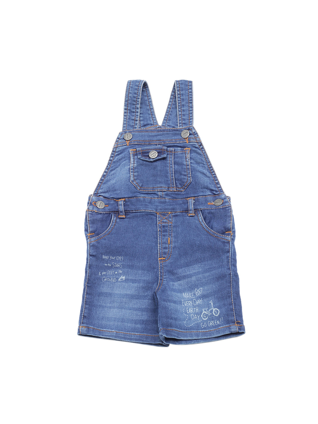 

Lil Lollipop Infant Kids Blue Solid Denim Dungarees
