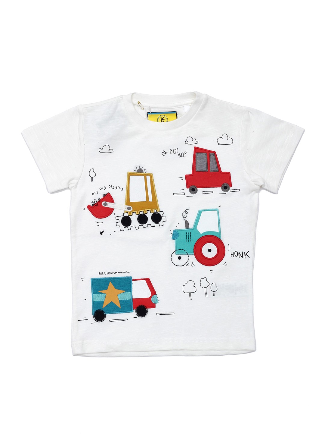 

Lil Lollipop Kids White & Red Printed Cotton T-shirt