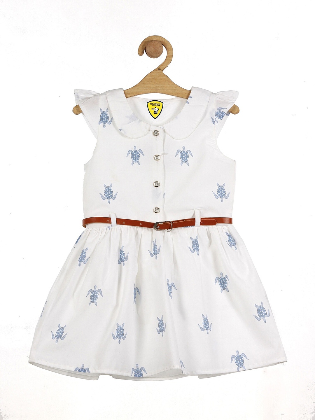 

Lil Lollipop Girls White Floral Peter Pan Collar Dress