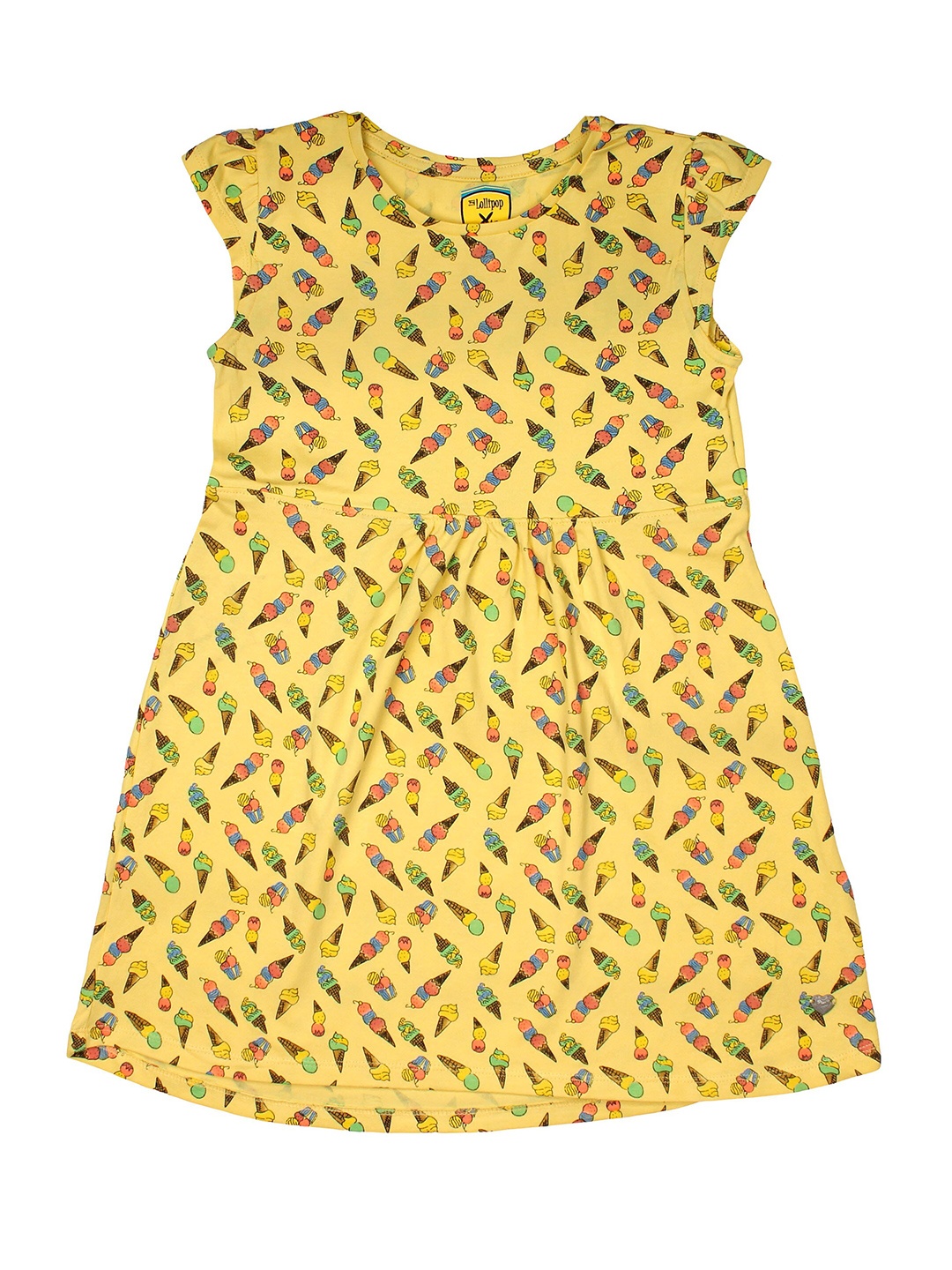

Lil Lollipop Yellow & Pink A-Line Cotton Dress