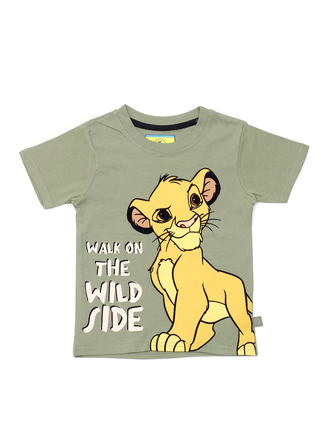 

Lil Lollipop Kids Green & Yellow Printed Cotton T-shirt