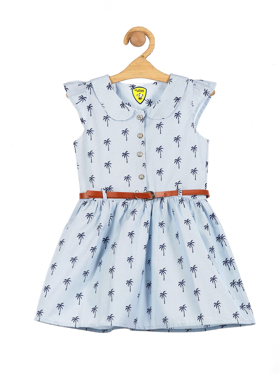 

Lil Lollipop Girls Blue Peter Pan Collar Pure Cotton Shirt Dress