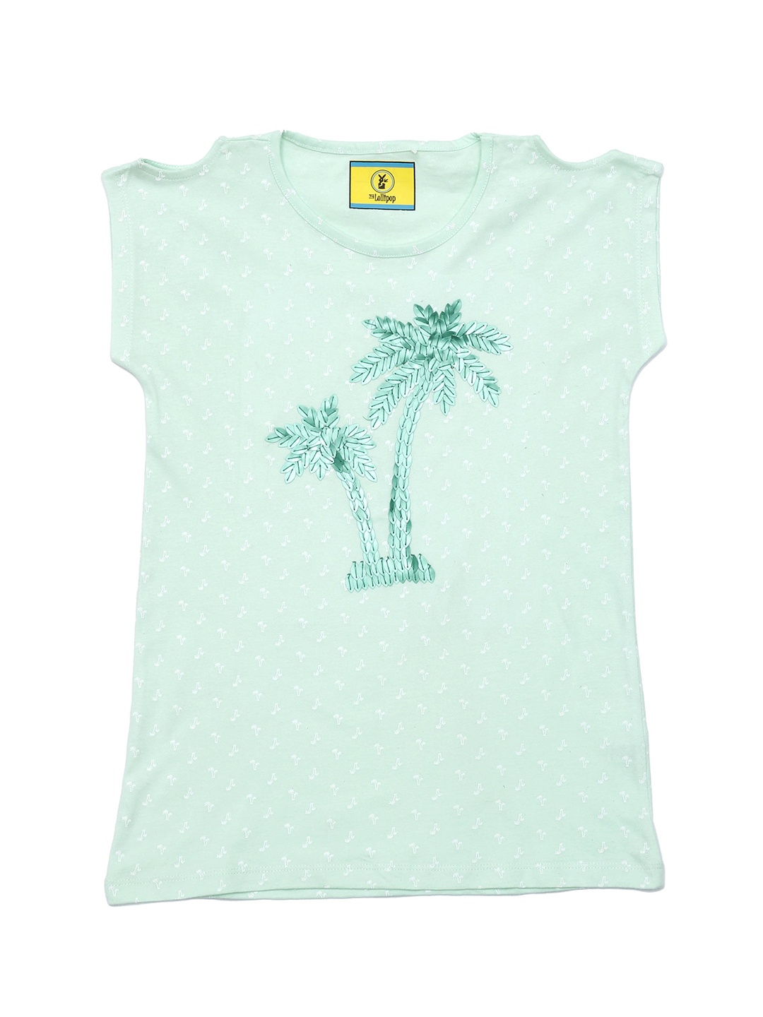 

Lil Lollipop Girls Green Embellished Top
