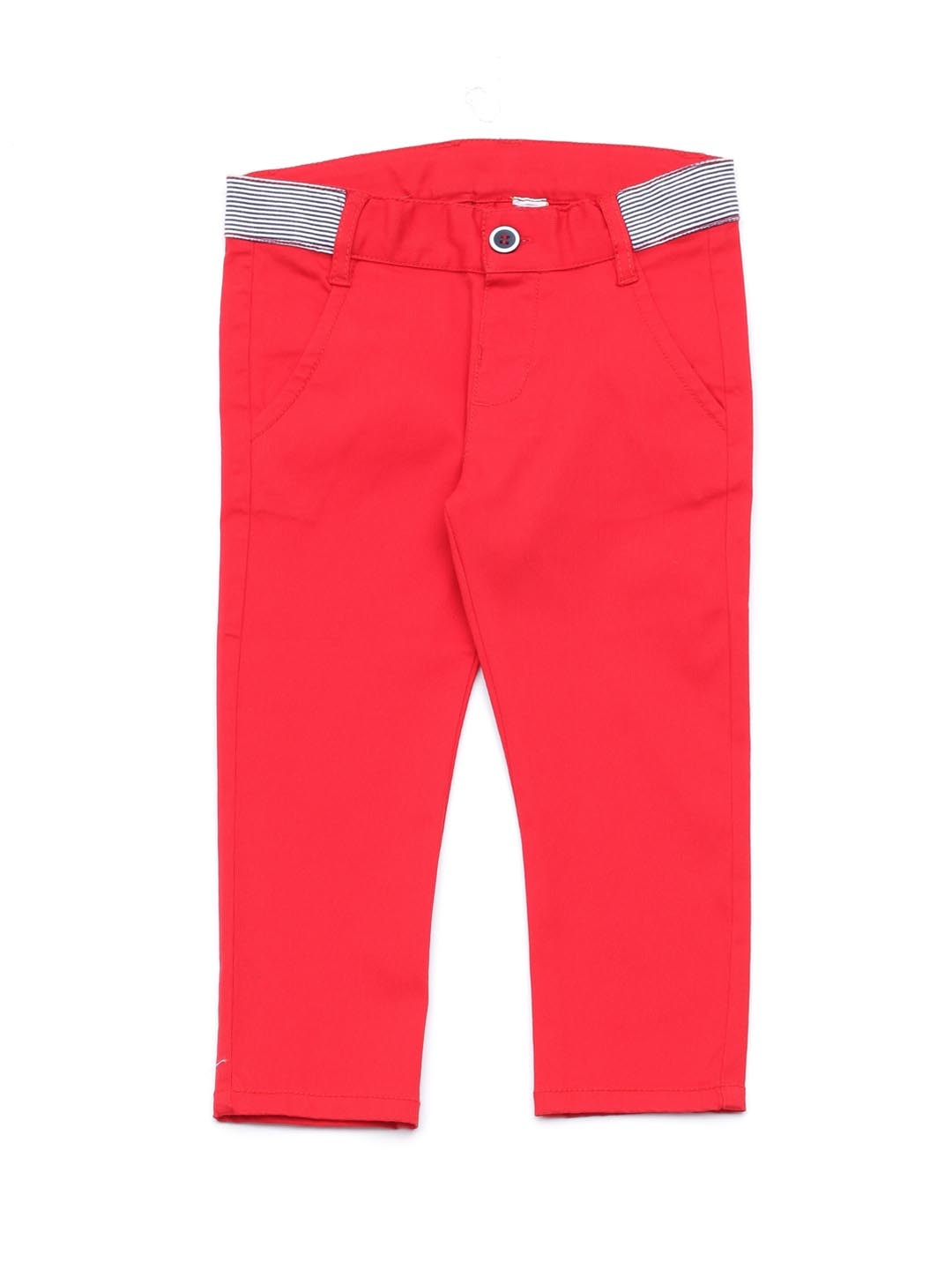

Lil Lollipop Unisex Kids Red Slim Fit Pure Cotton Trousers
