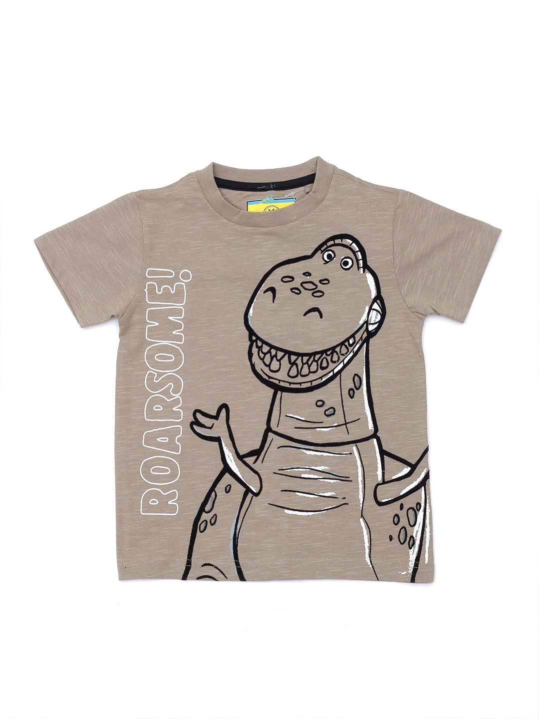 

Lil Lollipop Kids Brown & Black Printed Pure Cotton T-shirt