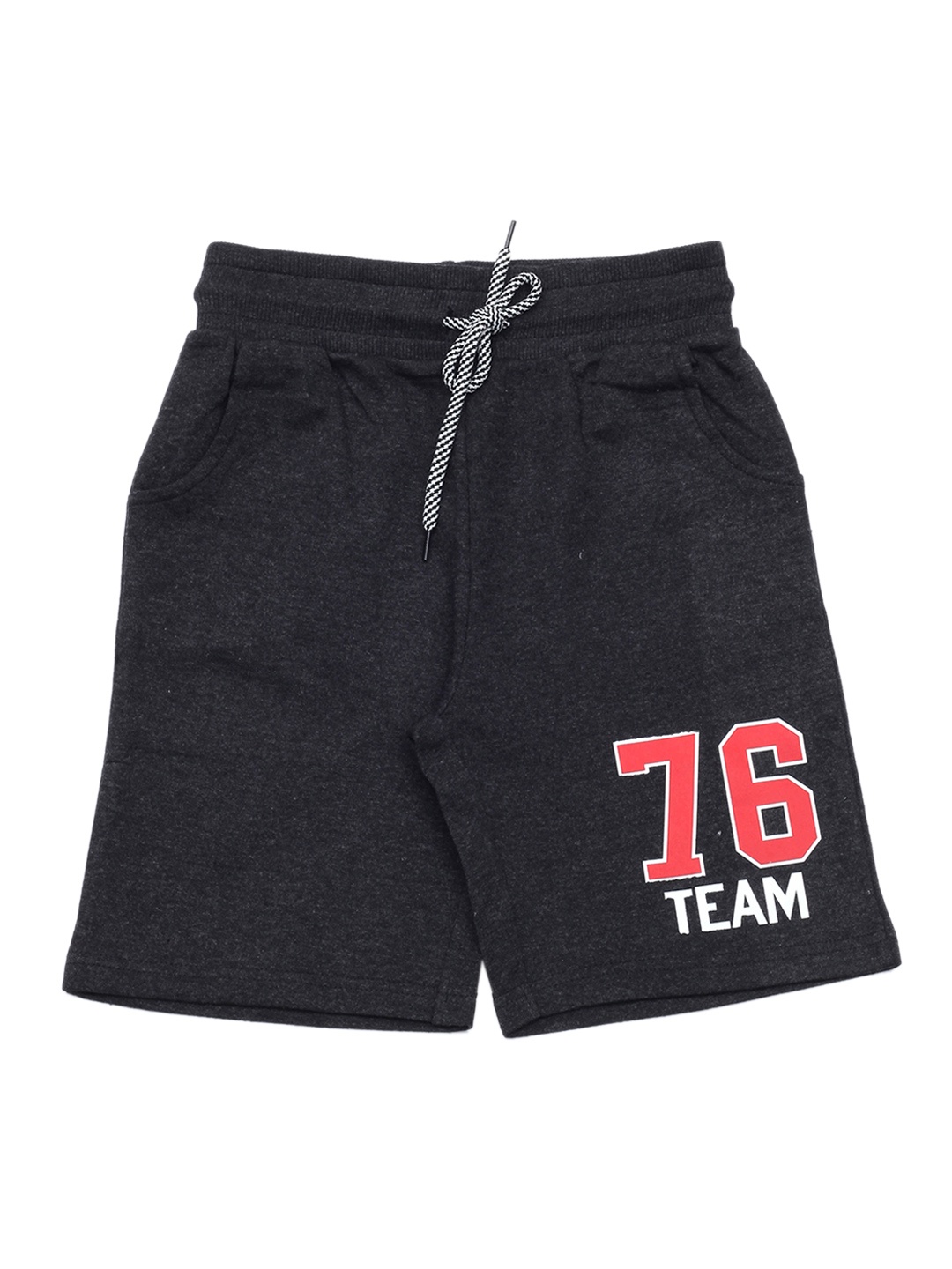 

Lil Lollipop Unisex Kids Charcoal Grey Printed Pure Cotton Shorts