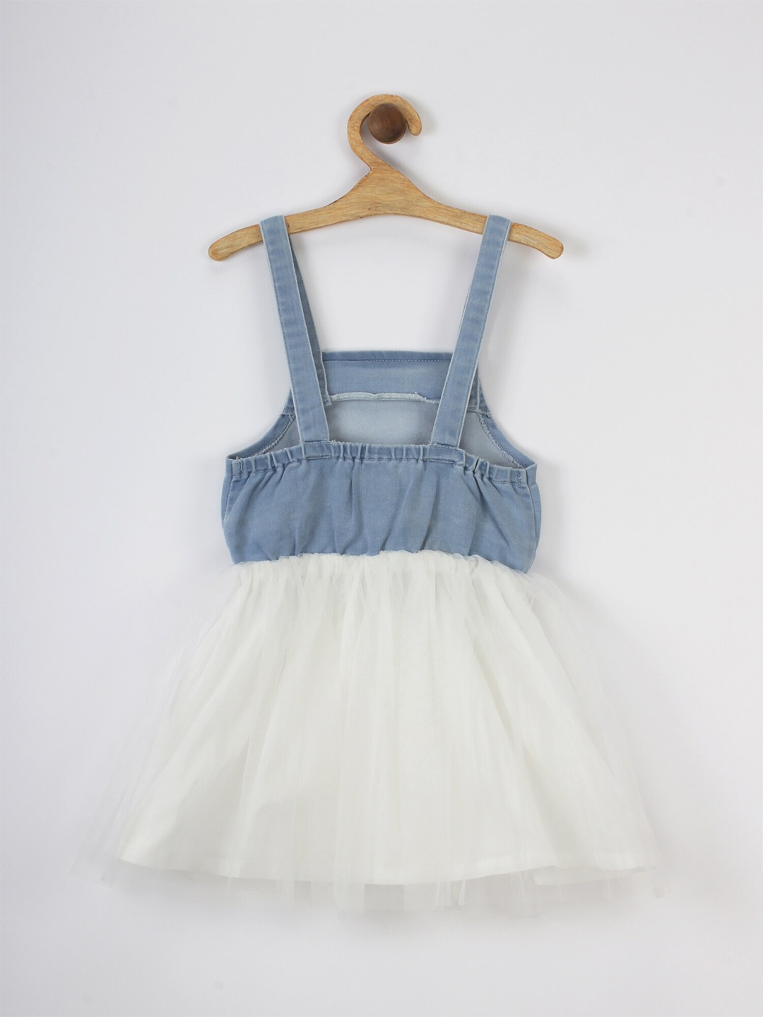 

Lil Lollipop Girls Blue & Off White Pinafore Cotton Dress