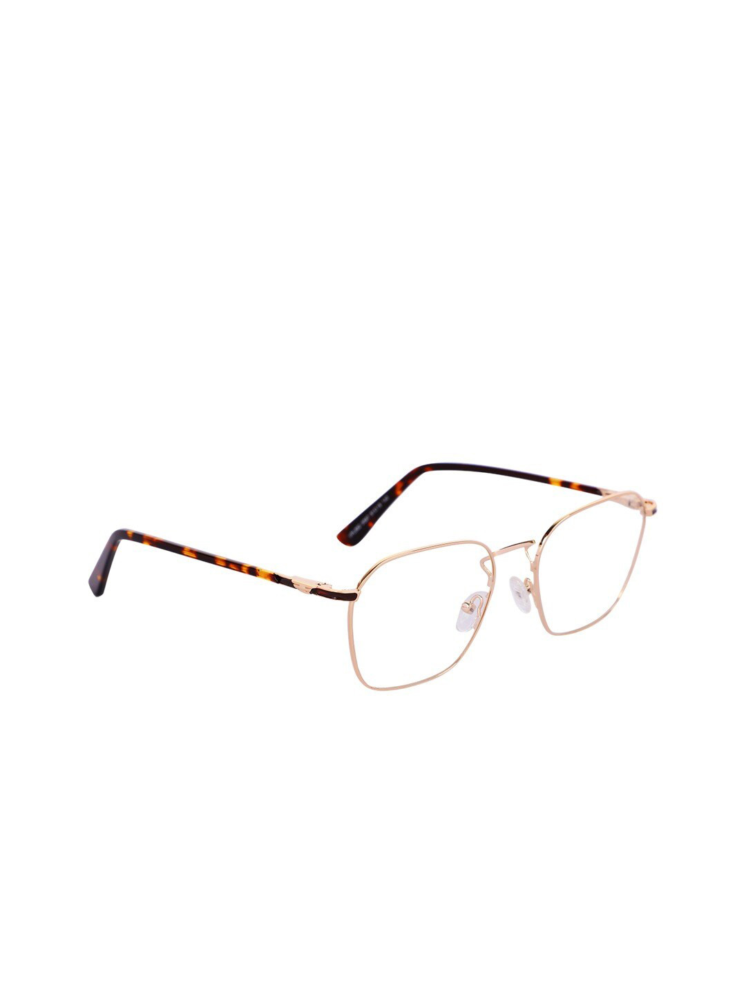 

MARC LOUIS Unisex Gold-Toned & Brown Half Rim Square Frames