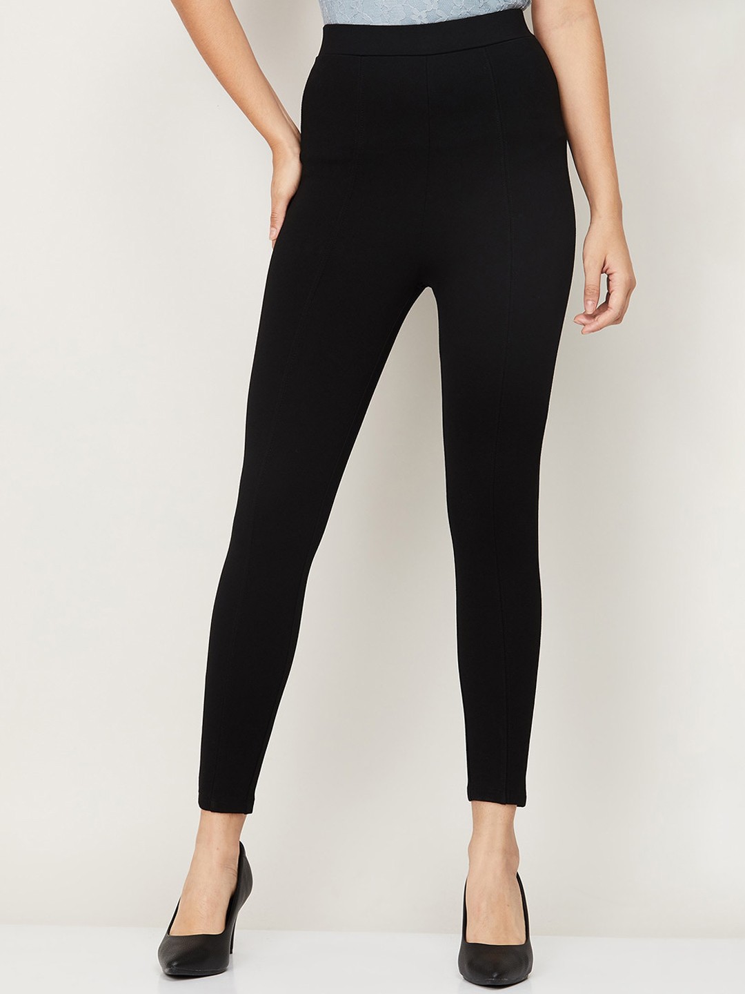 

CODE by Lifestyle Women Black High-Rise Trousers