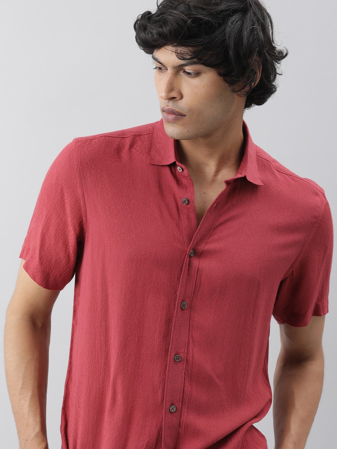 

RARE RABBIT Men Jenny Slim Fit Shirt, Red
