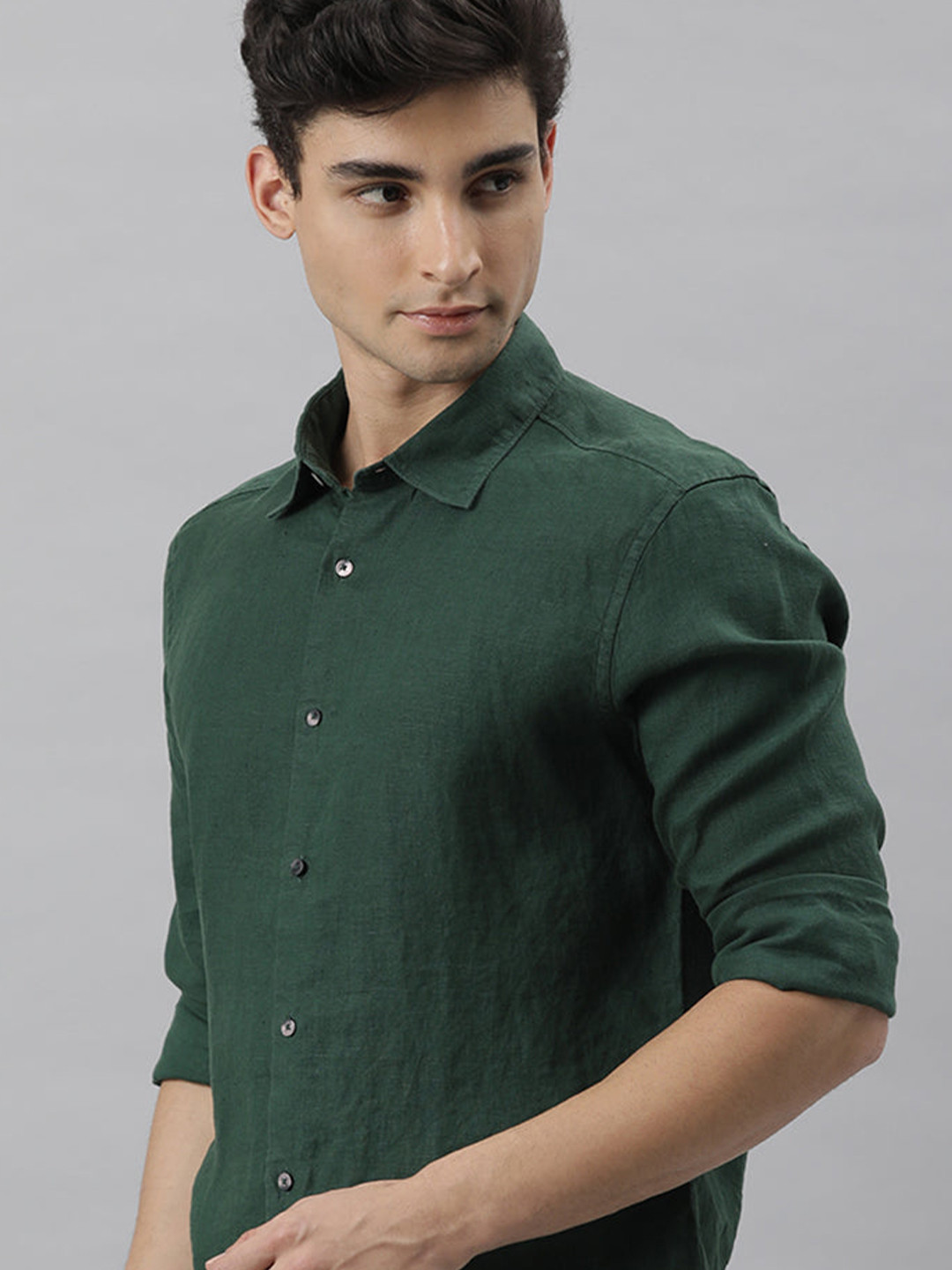 

RARE RABBIT Men Green Custom Slim Fit Casual Shirt