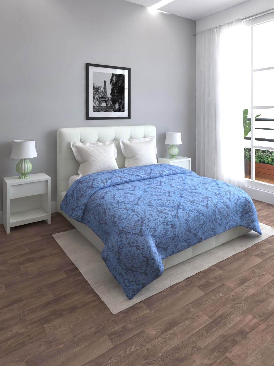 

ROMEE Blue Ethnic Motifs Mild Winter 233 GSM Double Bed Comforter