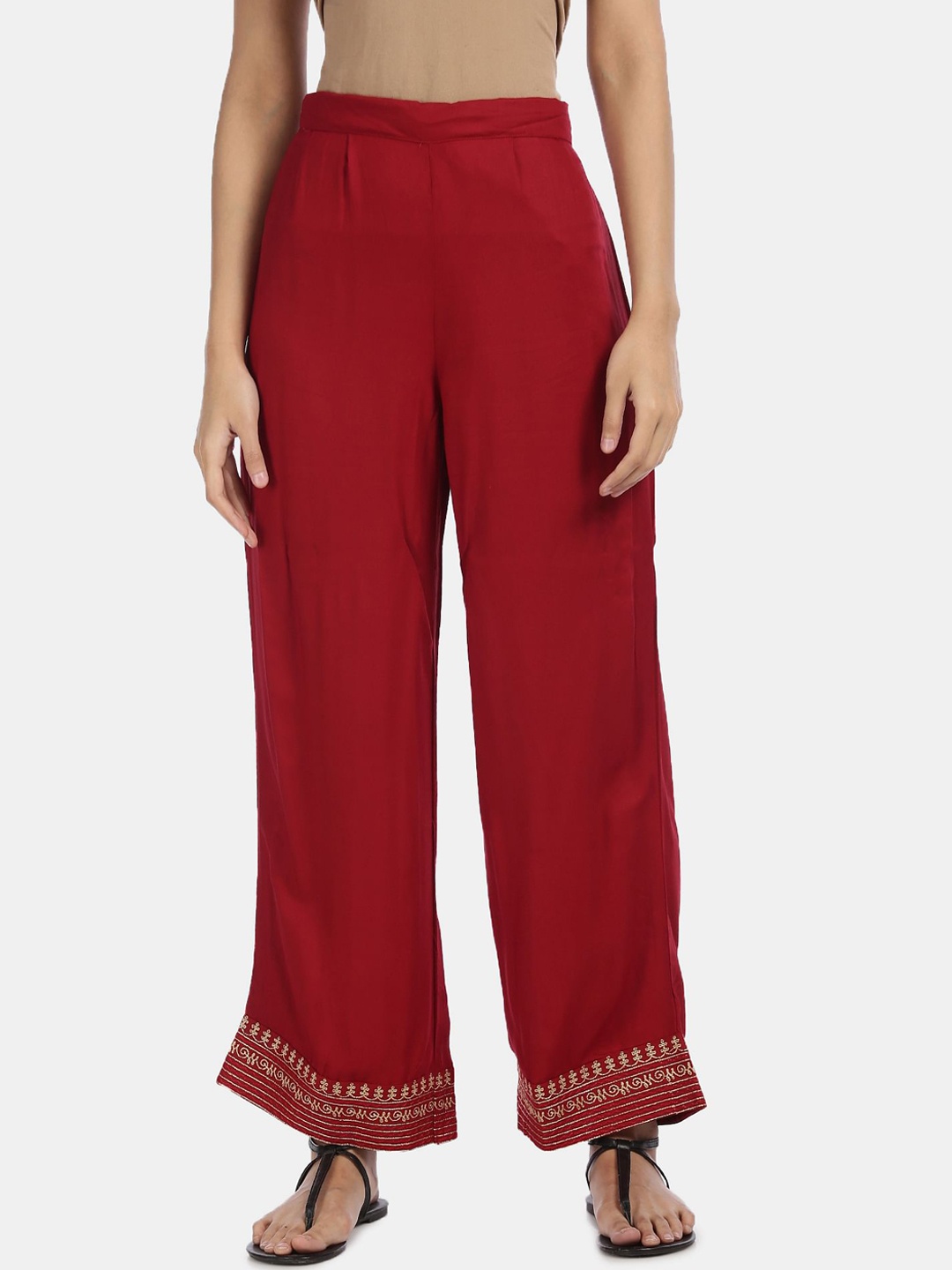 

Anahi Women Red Parallel Trousers