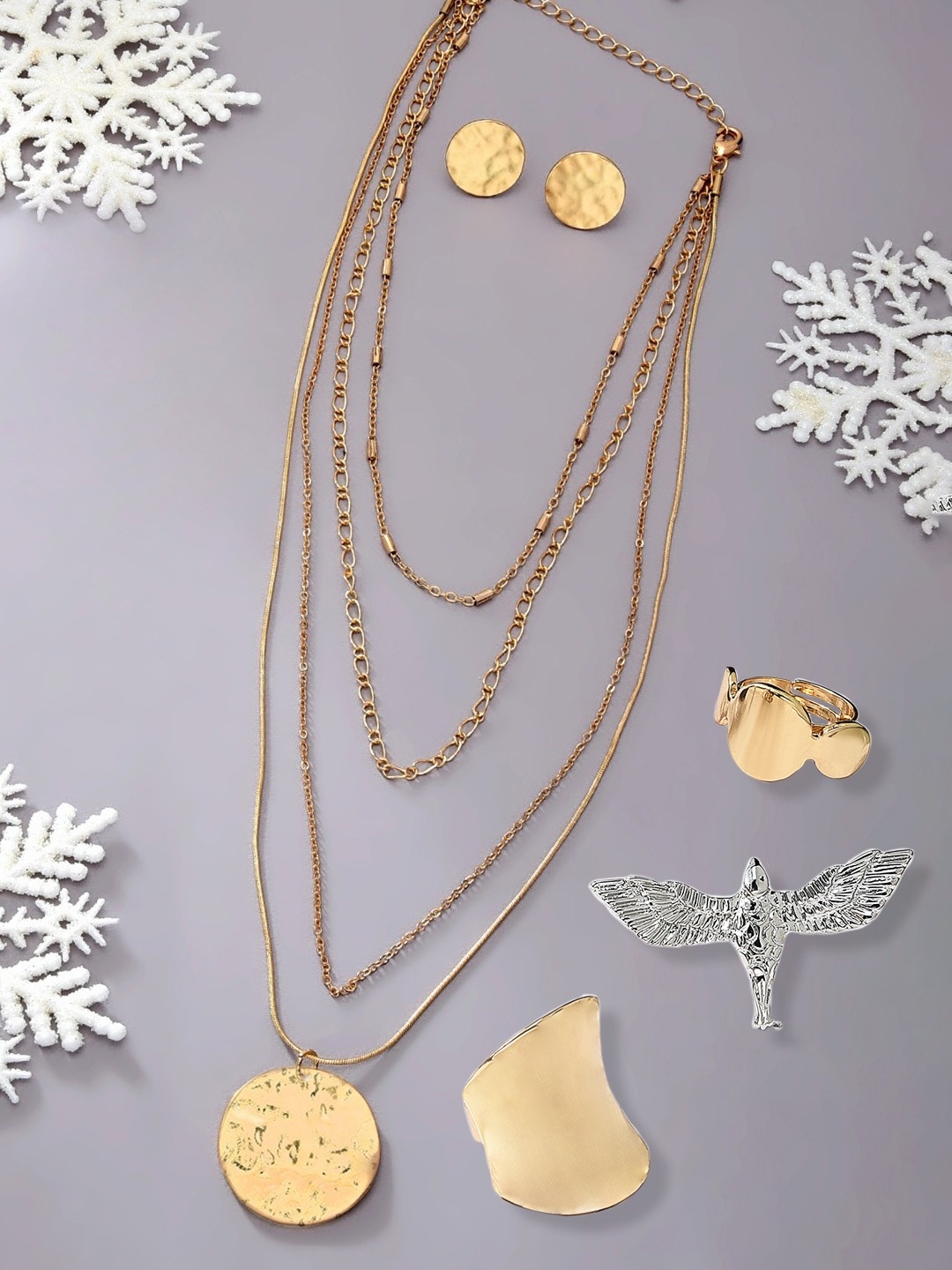 

AMI Women Gold-Toned Layered Necklace Set
