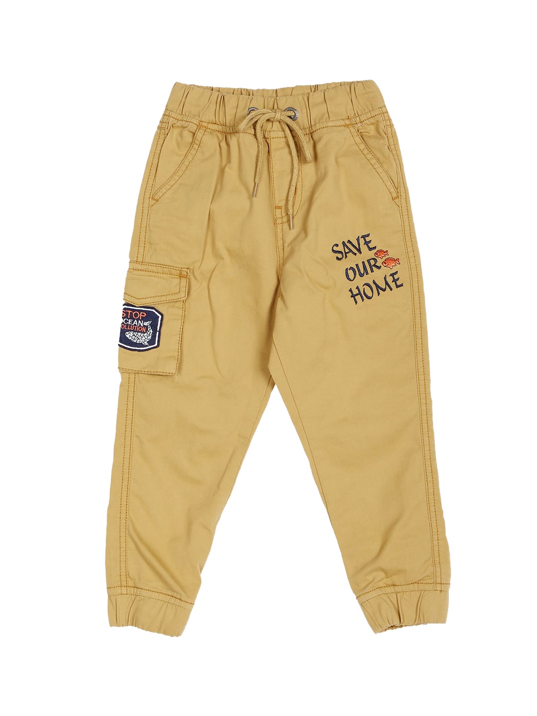 

Cherokee Boys Beige Embroidered Jogger