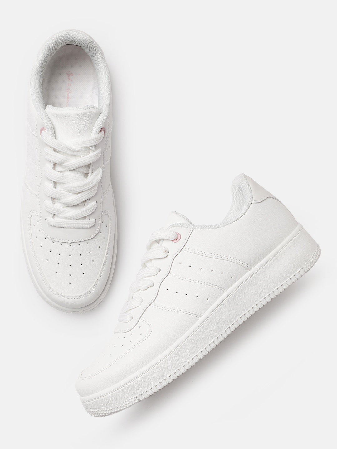 

Mast & Harbour Women White Solid Sneakers