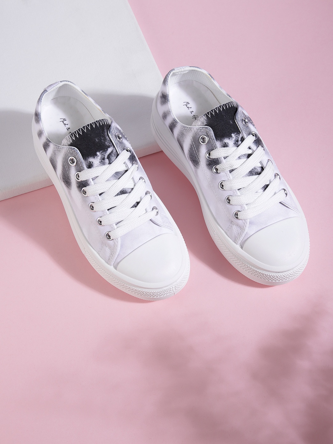 

Mast & Harbour Women White Printed Sneakers