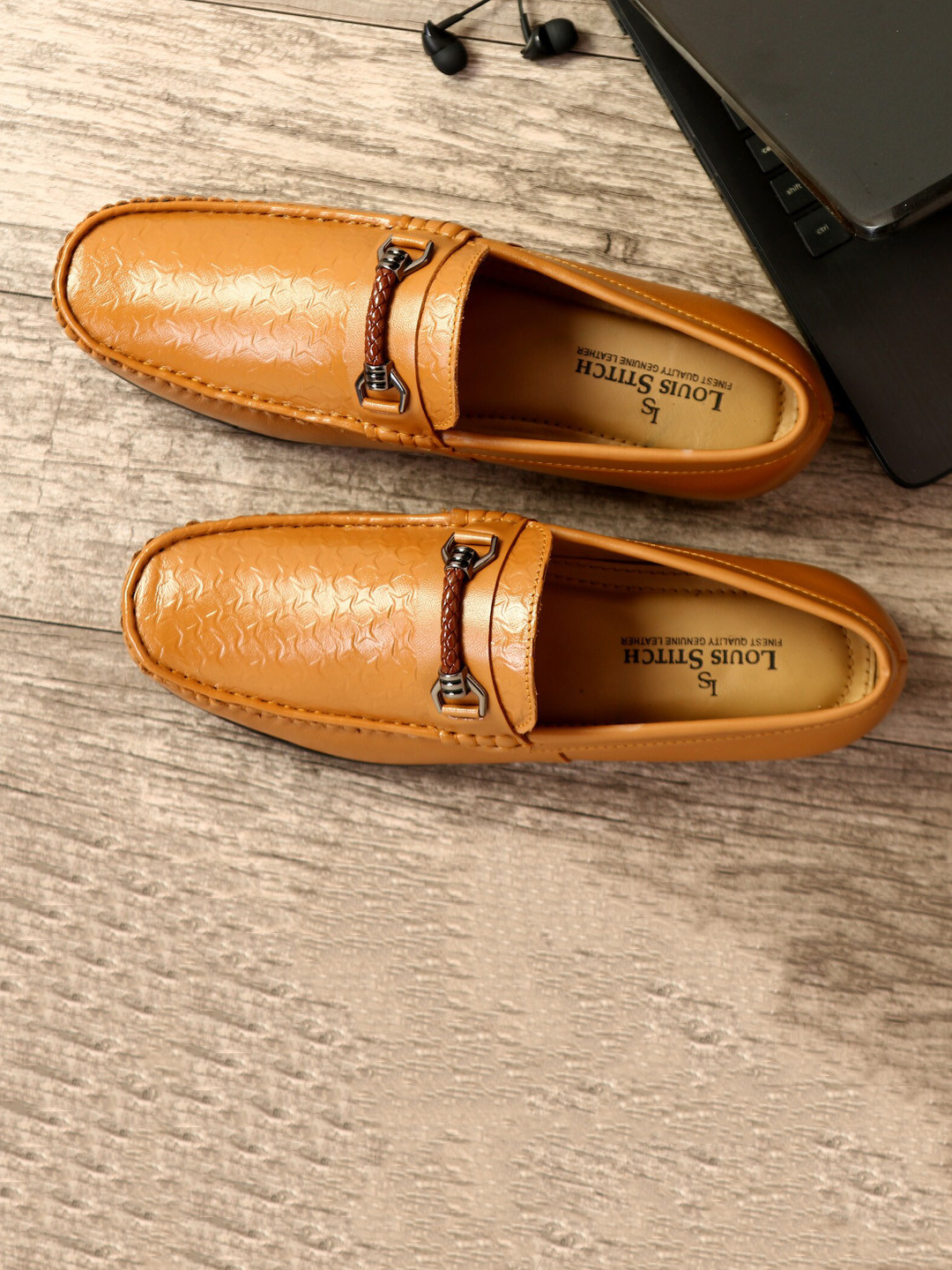 

LOUIS STITCH Men Tan Brown Leather Loafers