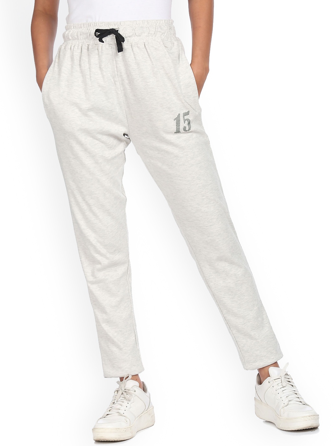 

Sugr Women Grey Drawstring Waist Heathered Track Pants