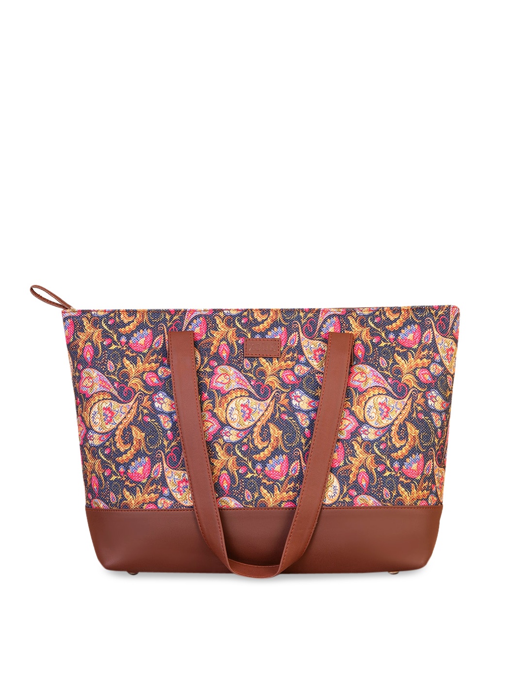 ZOUK Multicoloured Floral Printed Shopper Vegan Leather Tote Bag, Multi