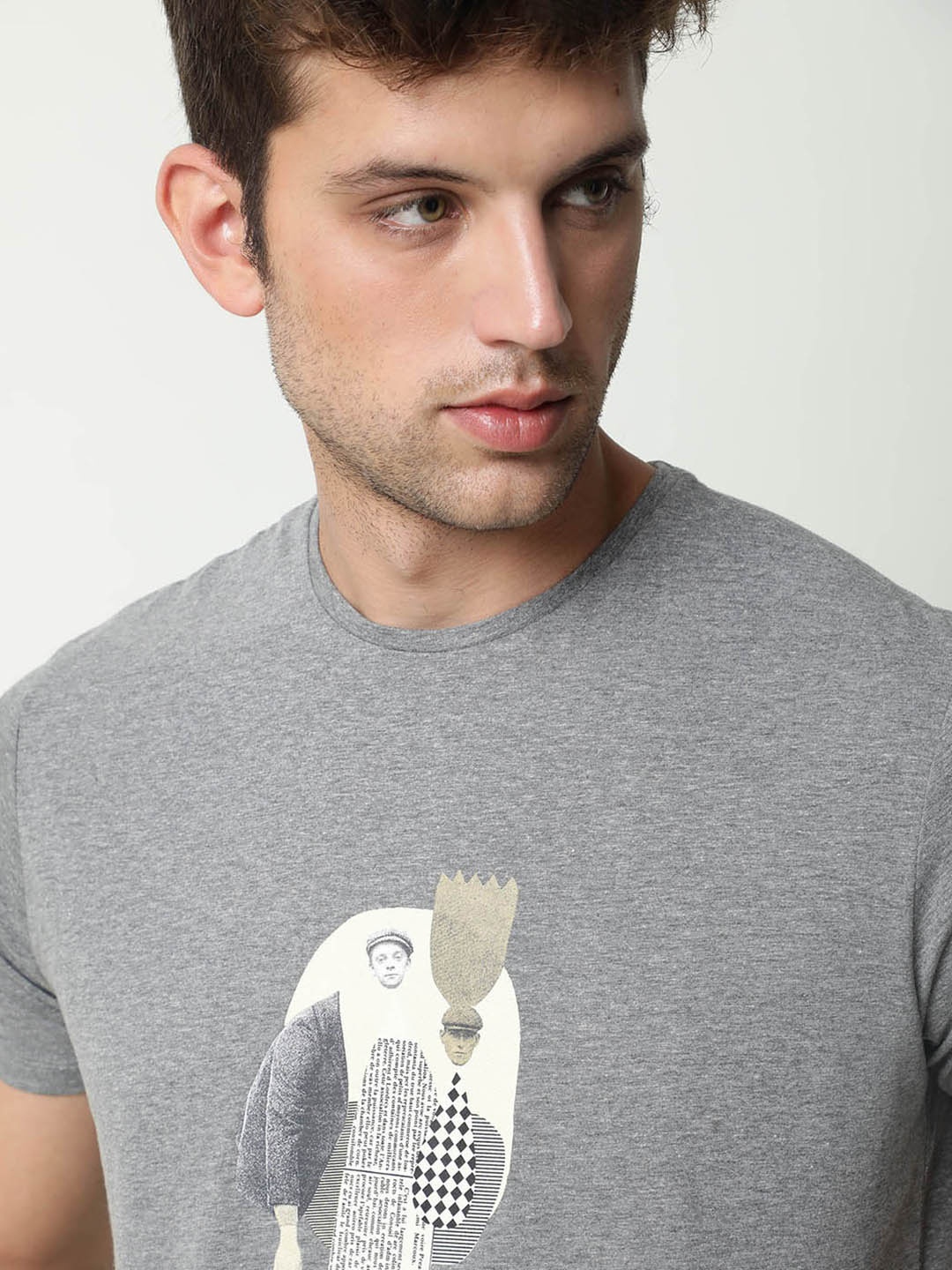 

RARE RABBIT Men Rings-4 Slim Fit Solid Polo Collar T-Shirt, Grey