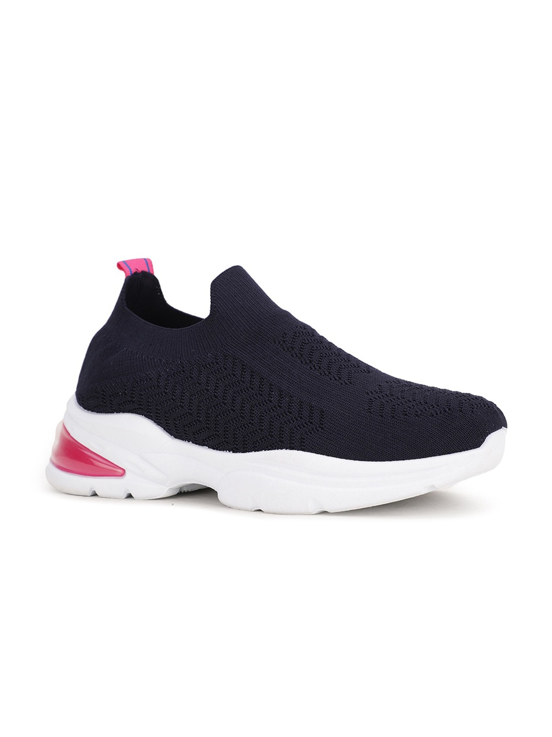 

North Star Women Navy Blue Woven Design Slip-On Sneakers