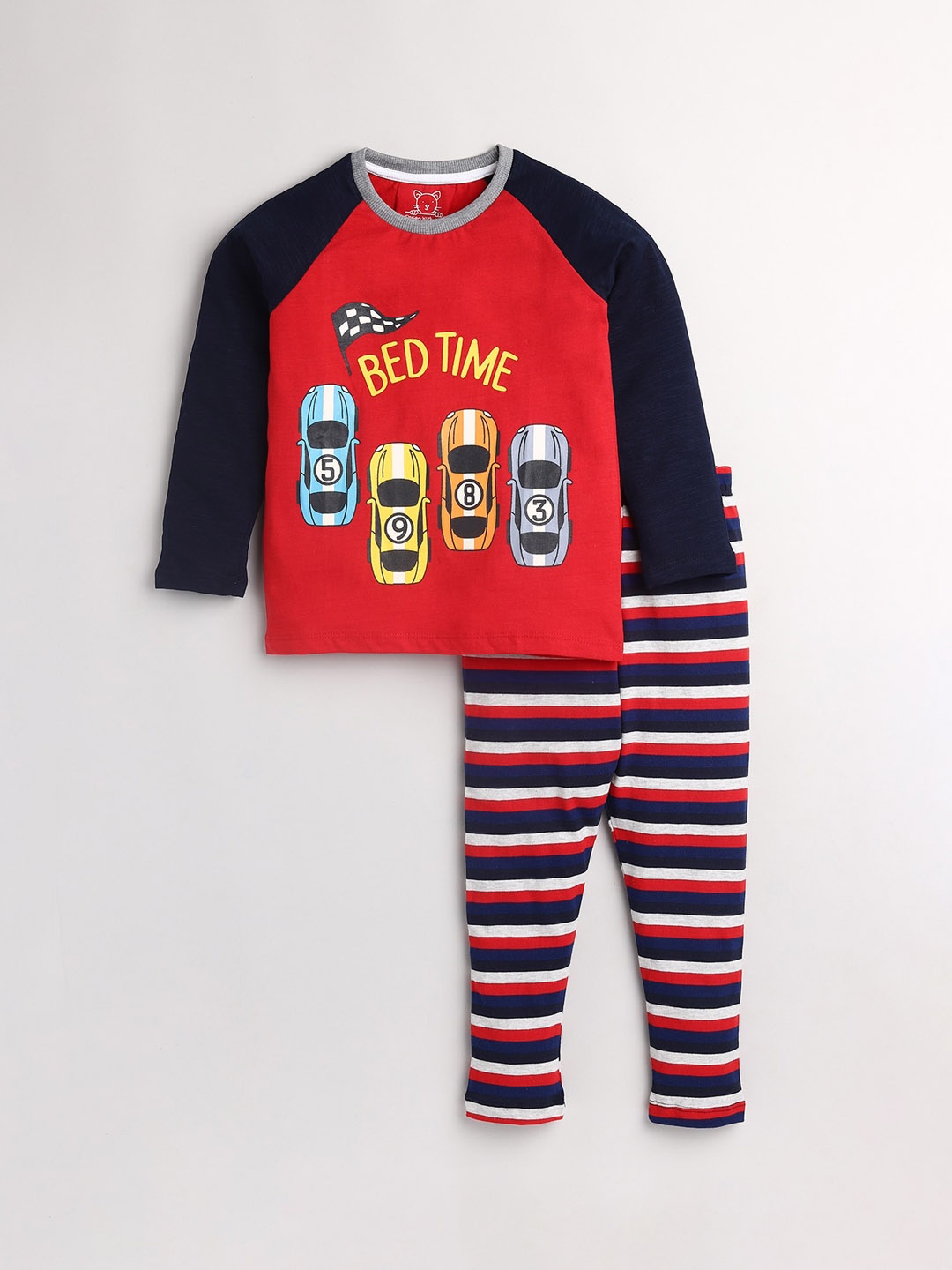 

Lazy Shark Boys Red & Black Printed Night suit