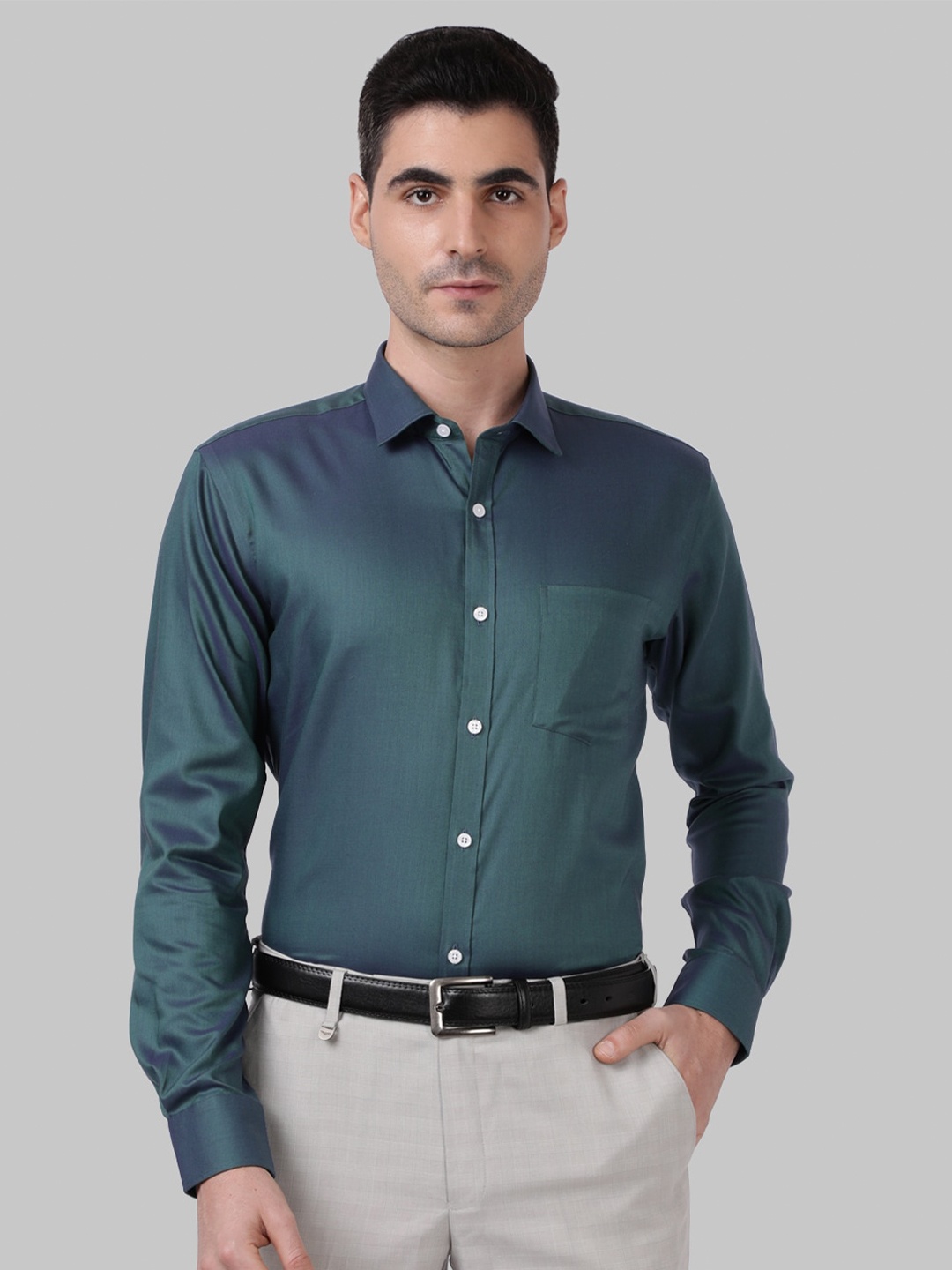 

Park Avenue Men Teal Slim Fit Cotton Formal Shirt