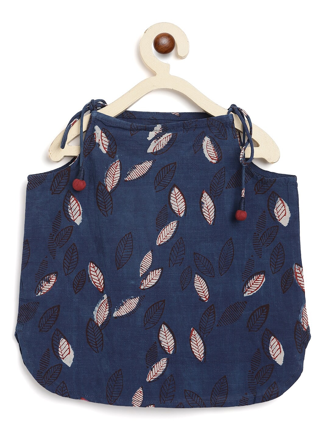 

Fabindia Girls Blue Printed Pure Cotton Top
