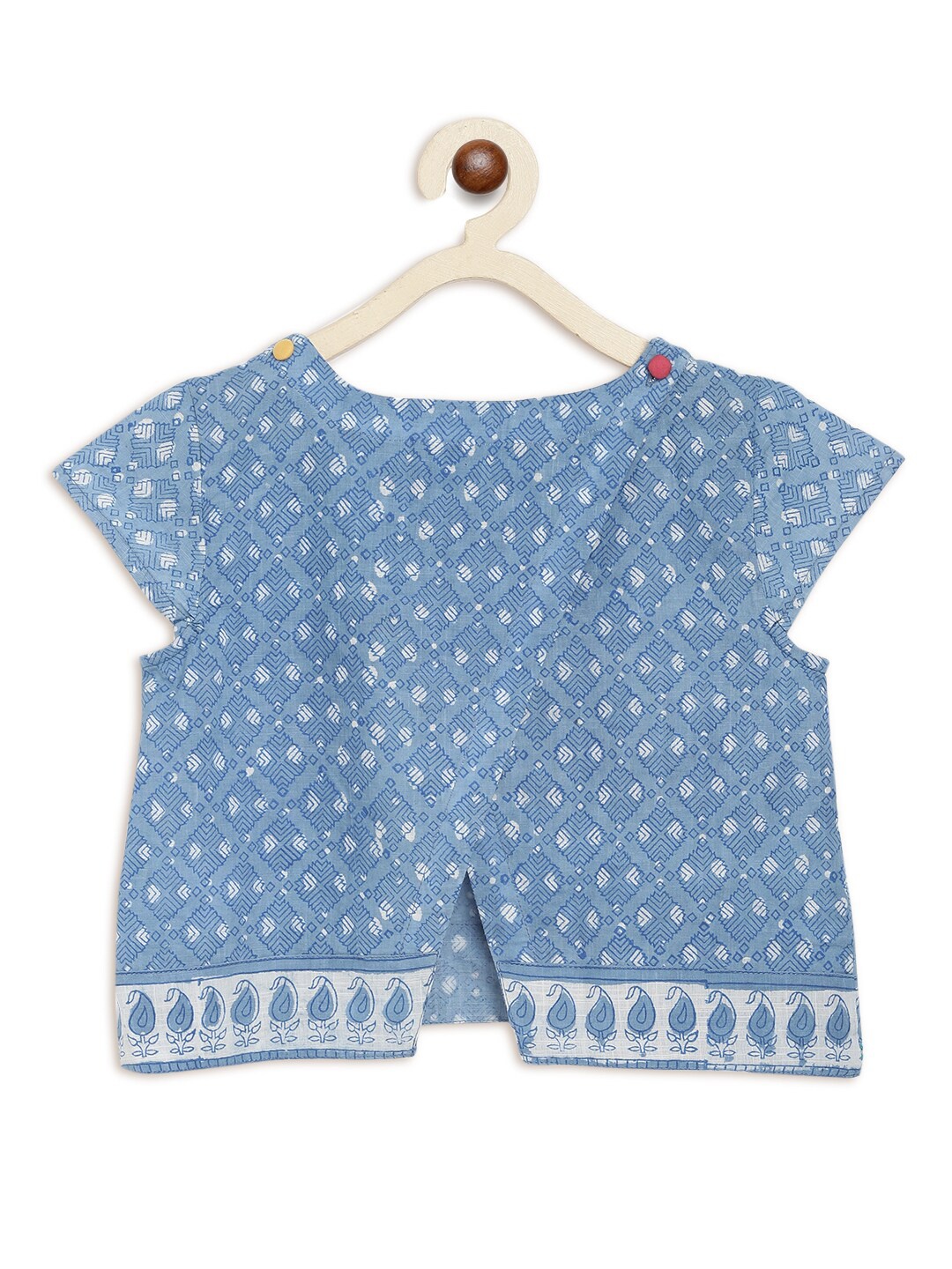 

Fabindia Blue Geometric Print Top