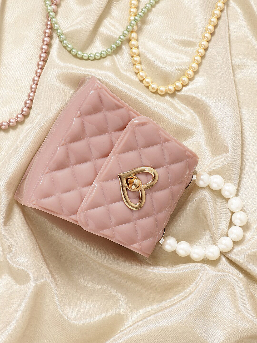 

Athena Women Dusty Pink & White Textured PU Envelope Clutch