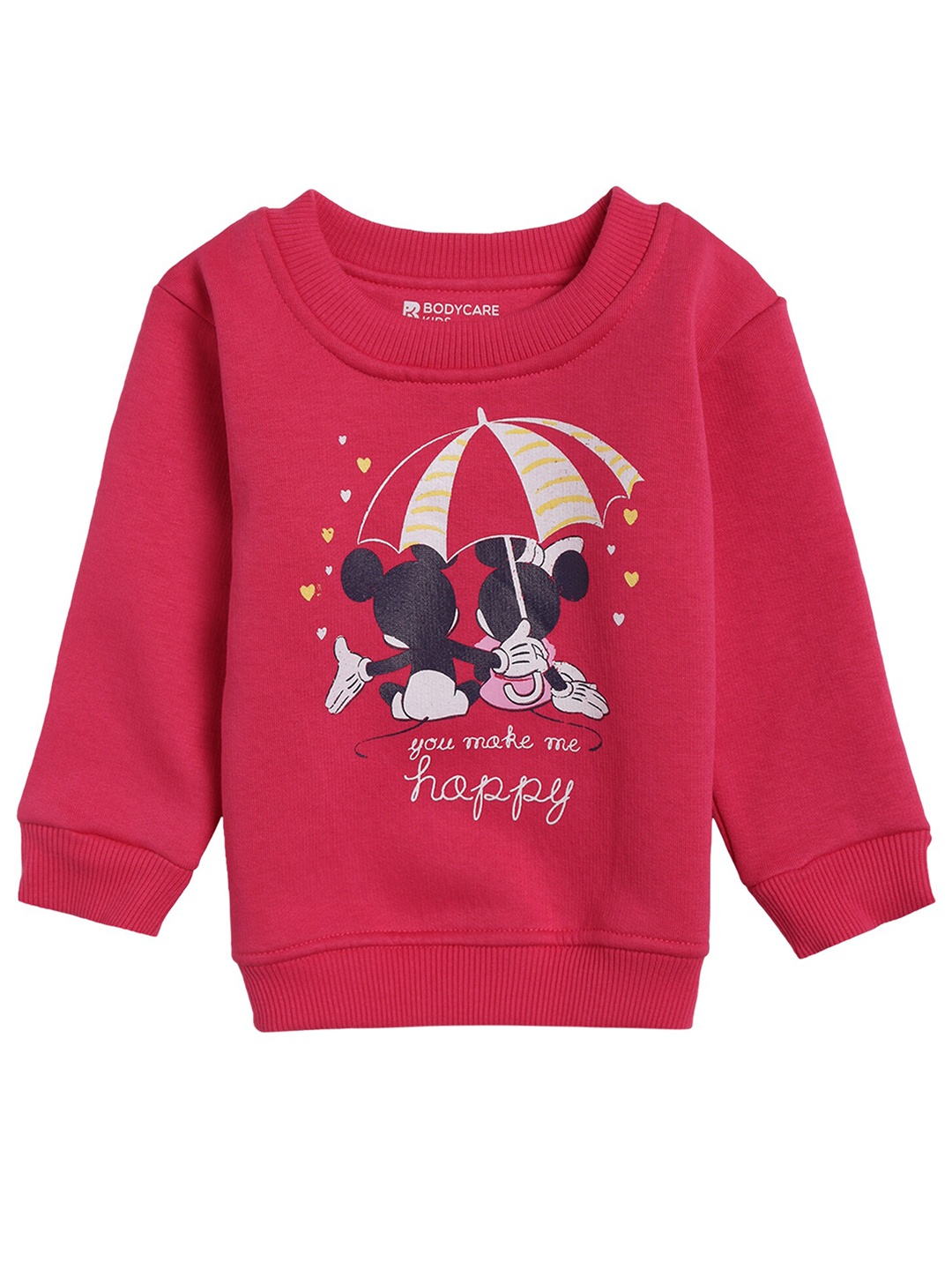 

Bodycare Kids Girls Fuchsia Pink Mickey & Minnie Printed Sweatshirt