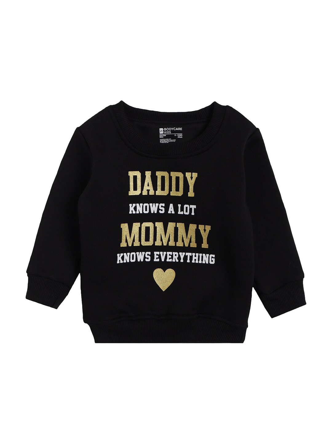 

Bodycare Kids Girls Black Printed Sweatshirt