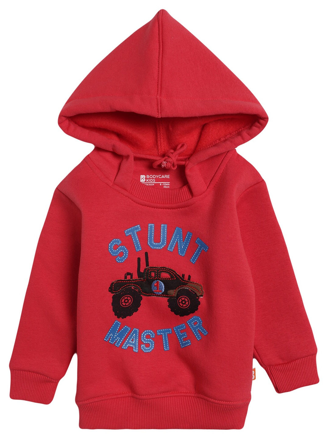 

Bodycare Kids Boys Red Printed Hooded Sweatshirt