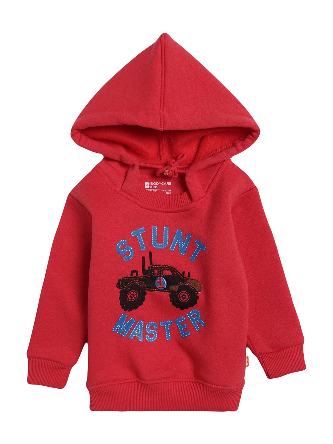 

Bodycare Kids Boys Red Printed Hooded Sweatshirt