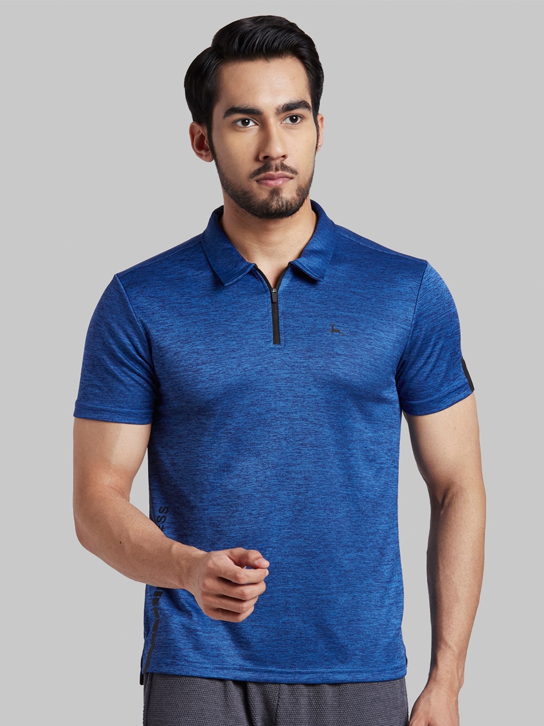 

Parx Men Blue Polo Collar T-shirt