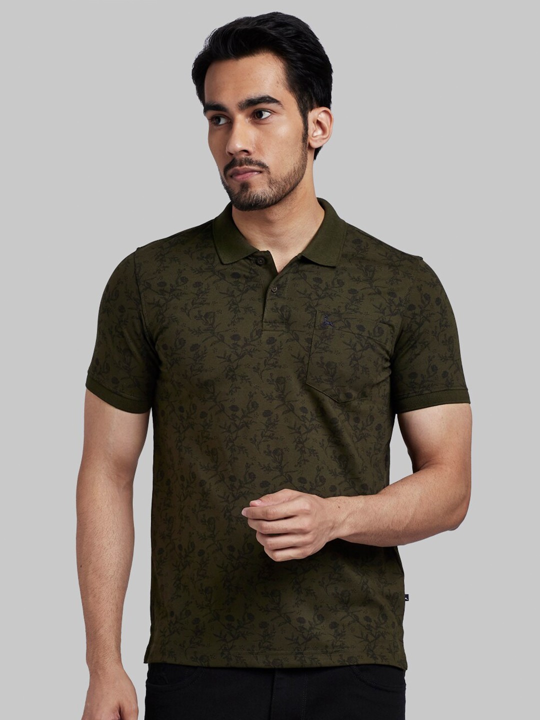 

Parx Men Green Polo Collar T-shirt