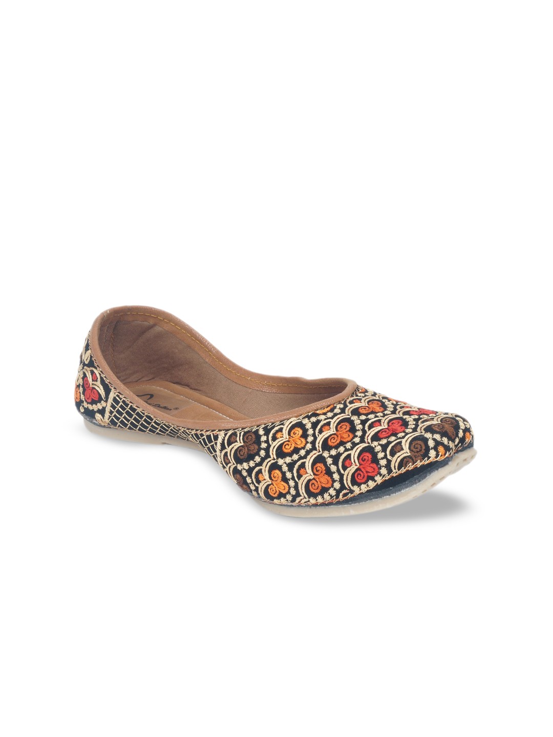

The Desi Dulhan Women Black Ethnic Mojaris Flats