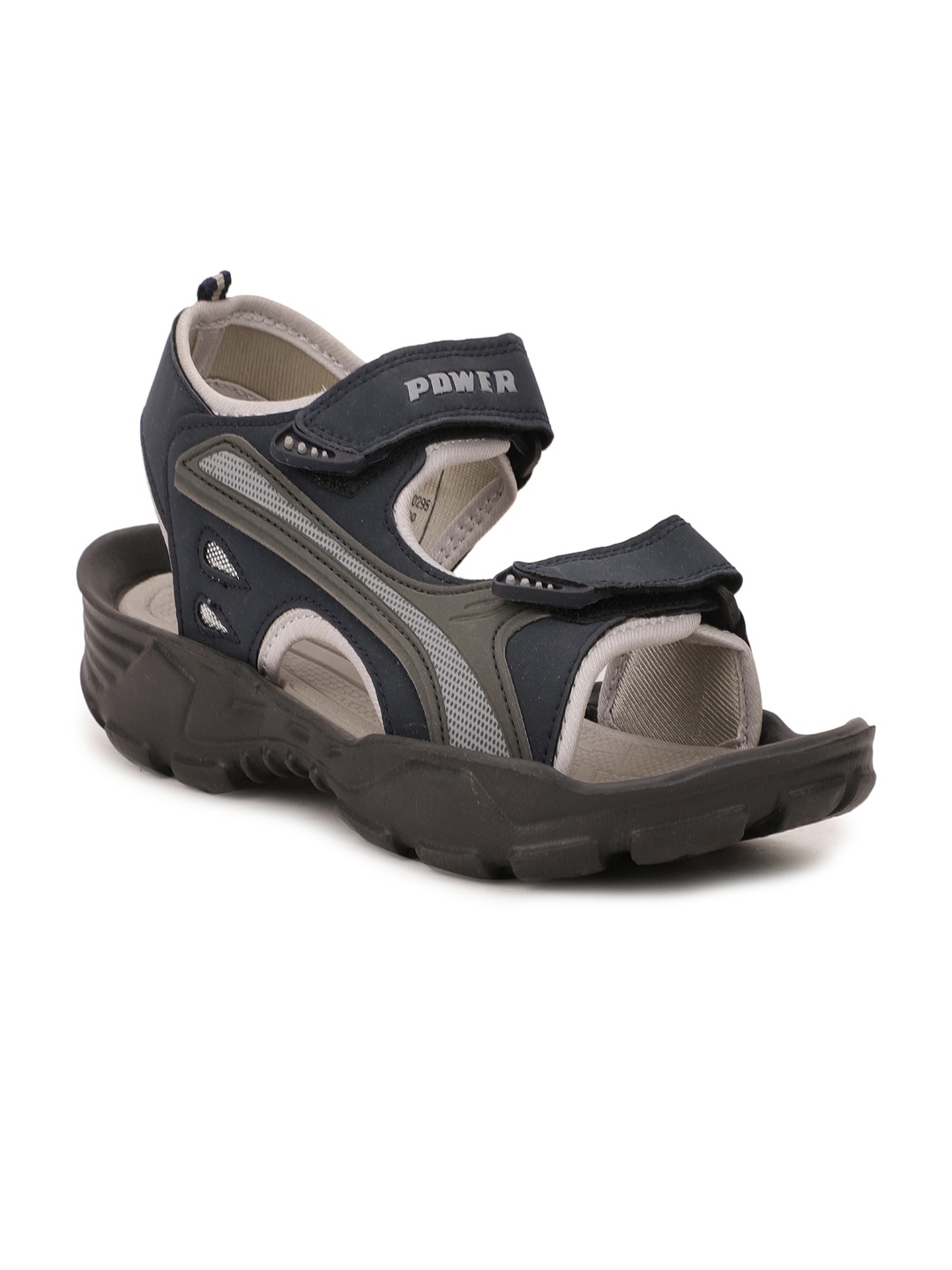 

Power Men Grey & Navy-Blue Solid Sports Sandals