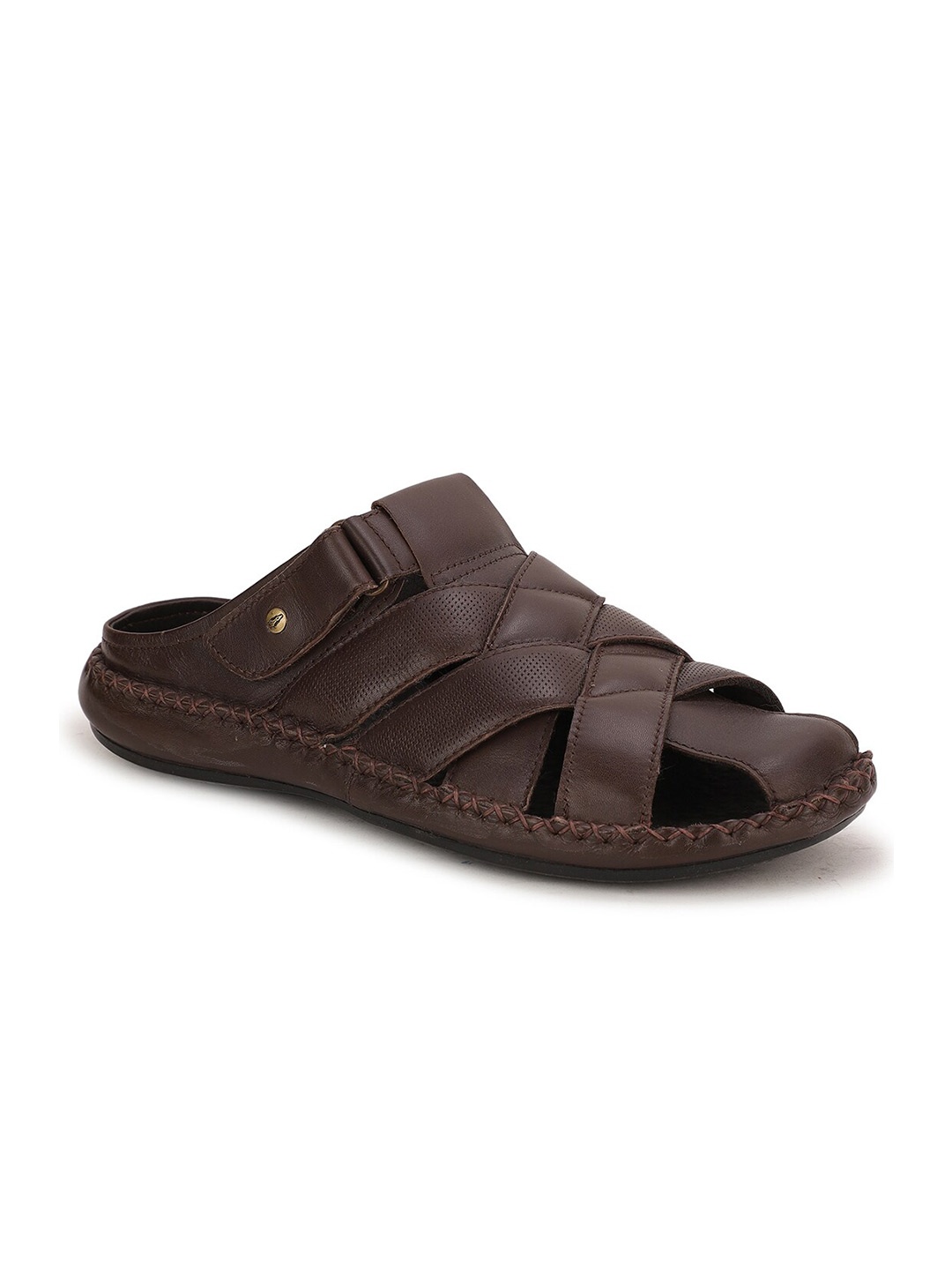 

Hush Puppies Men Brown Leather Comfort Sandals