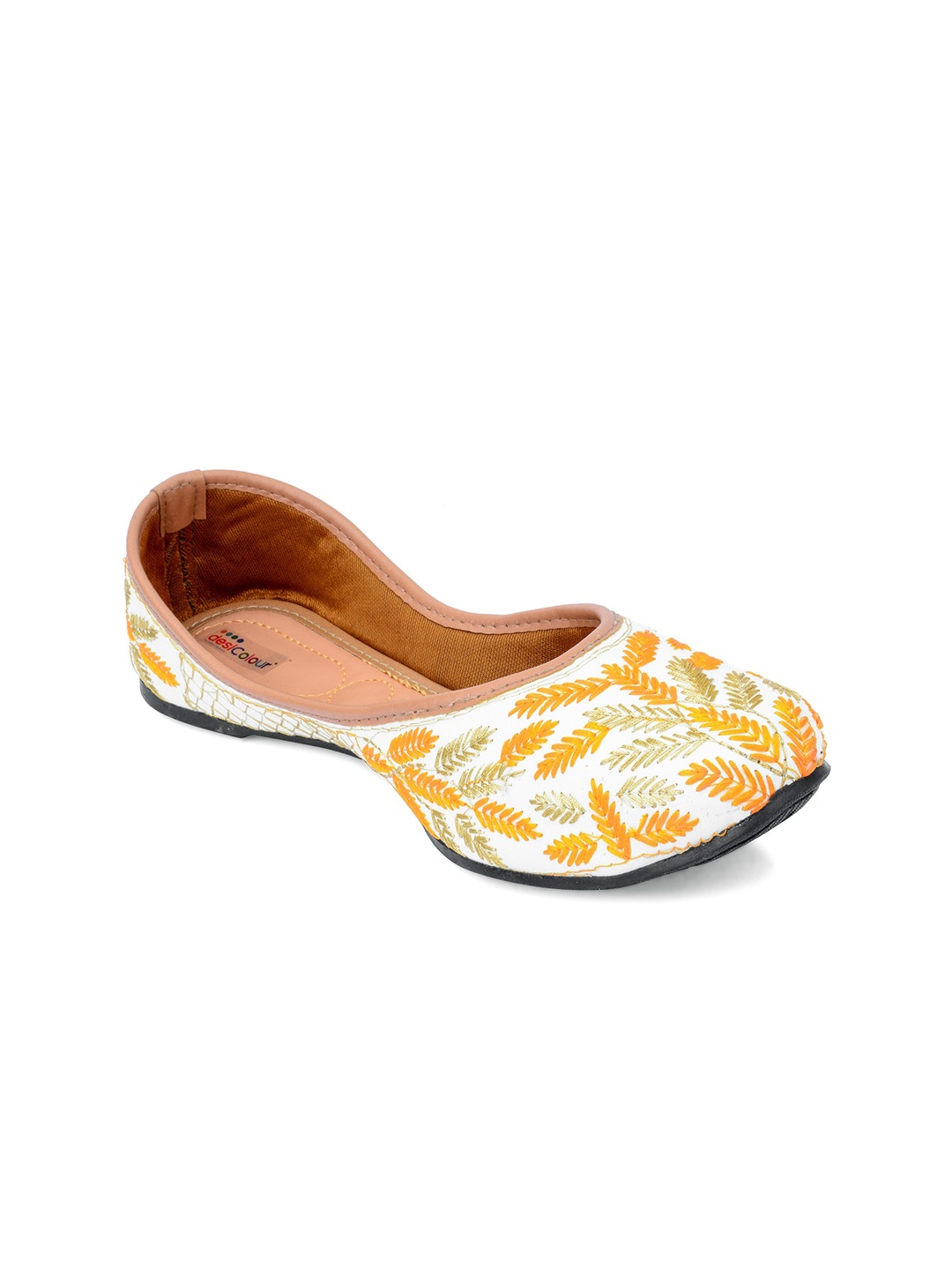 

DESI COLOUR Women Yellow Ethnic Mojaris Flats