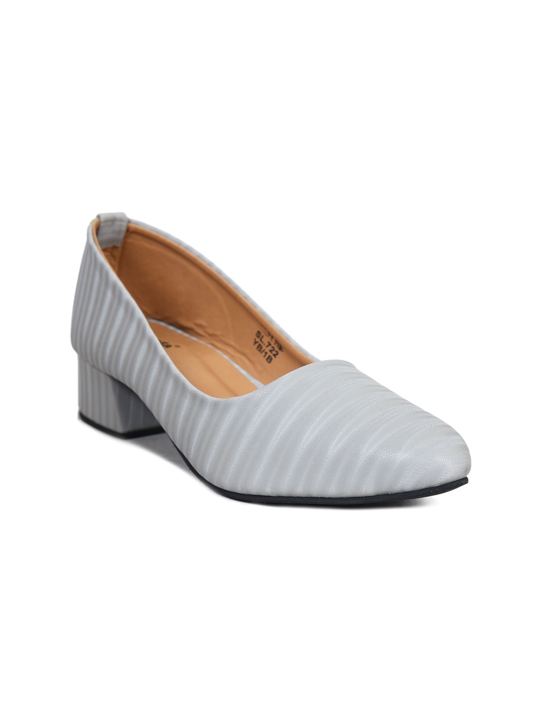 

Ajanta Grey Striped Block Heels