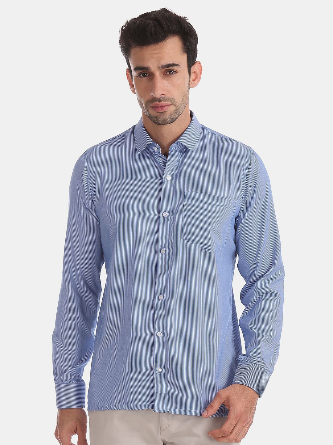 

Excalibur Men Pack of 2 Striped Regular Fit Casual Shirt, Blue