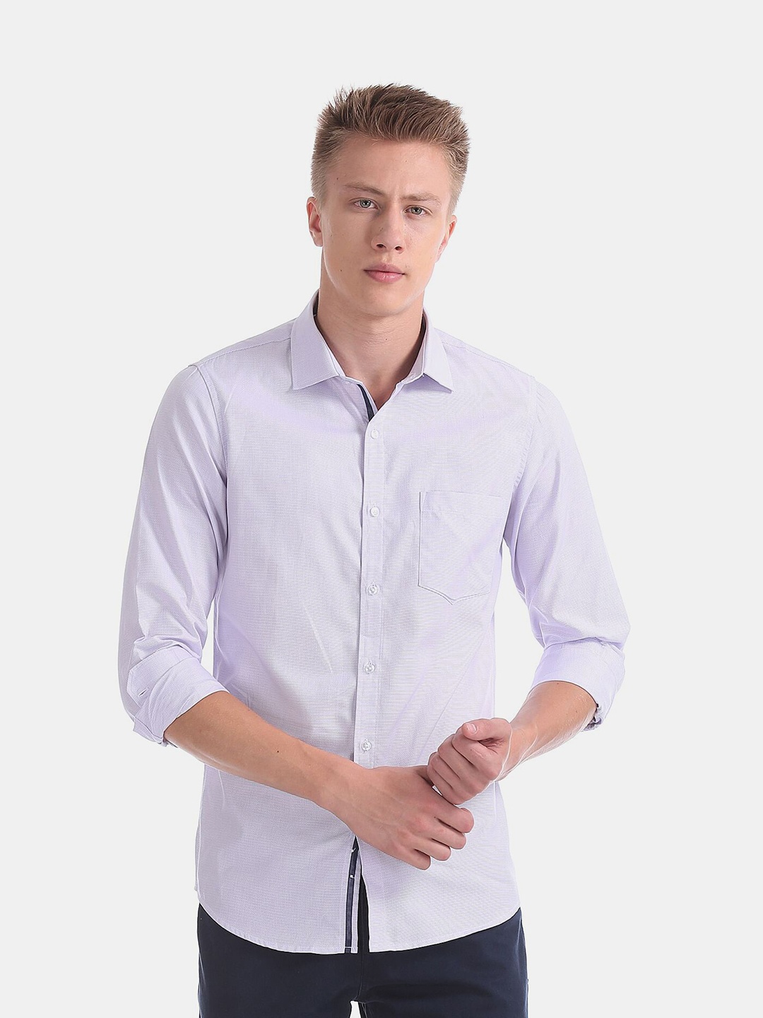 

Excalibur Men Mauve Slim Fit Checked Cotton Casual Shirt