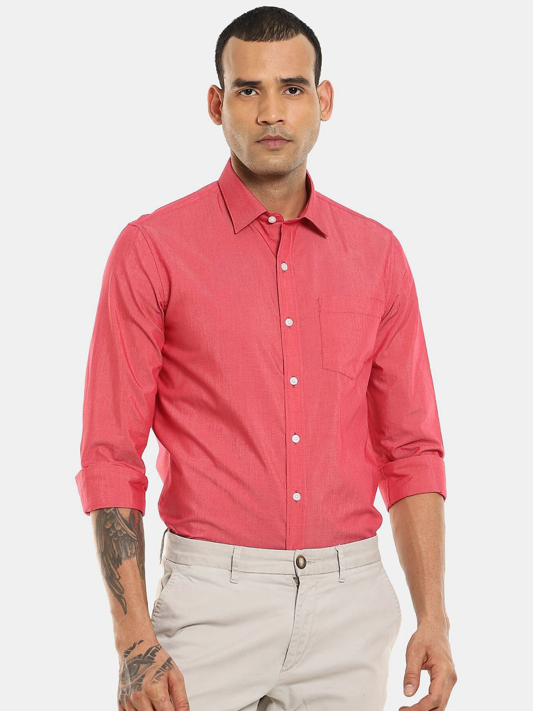 

Excalibur Men Red Slim Fit Casual Shirt
