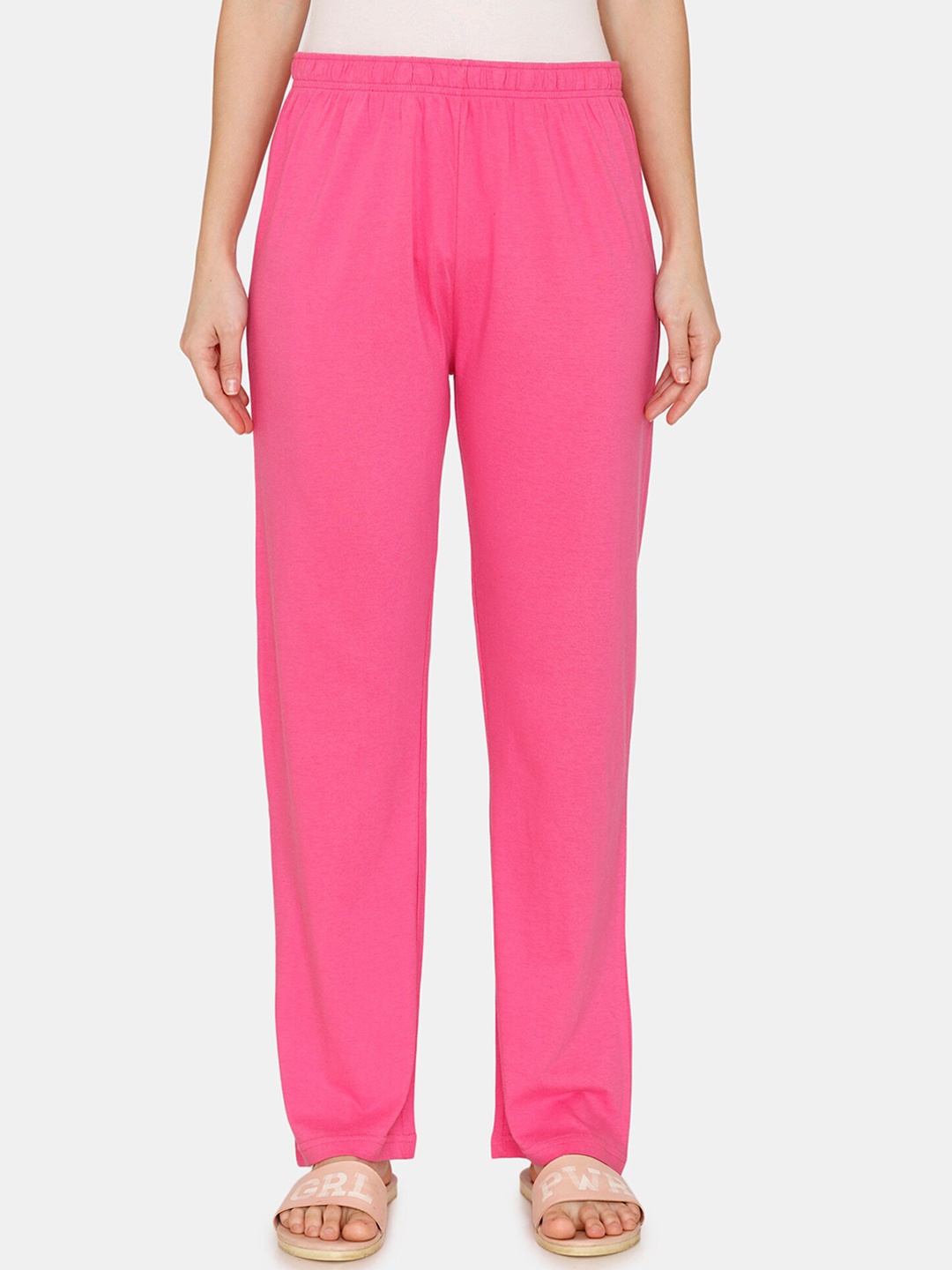 

Coucou by Zivame Women Pink Solid Cotton Lounge Pants