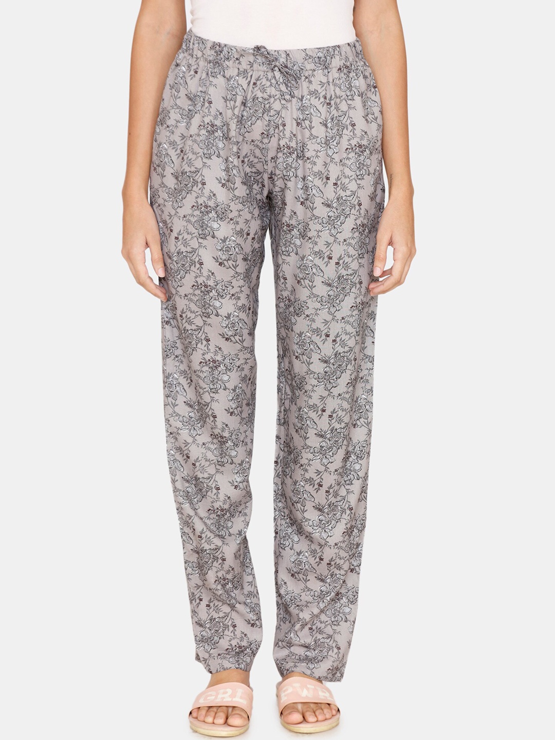 

Coucou by Zivame Women Grey & Black Printed Lounge Pants