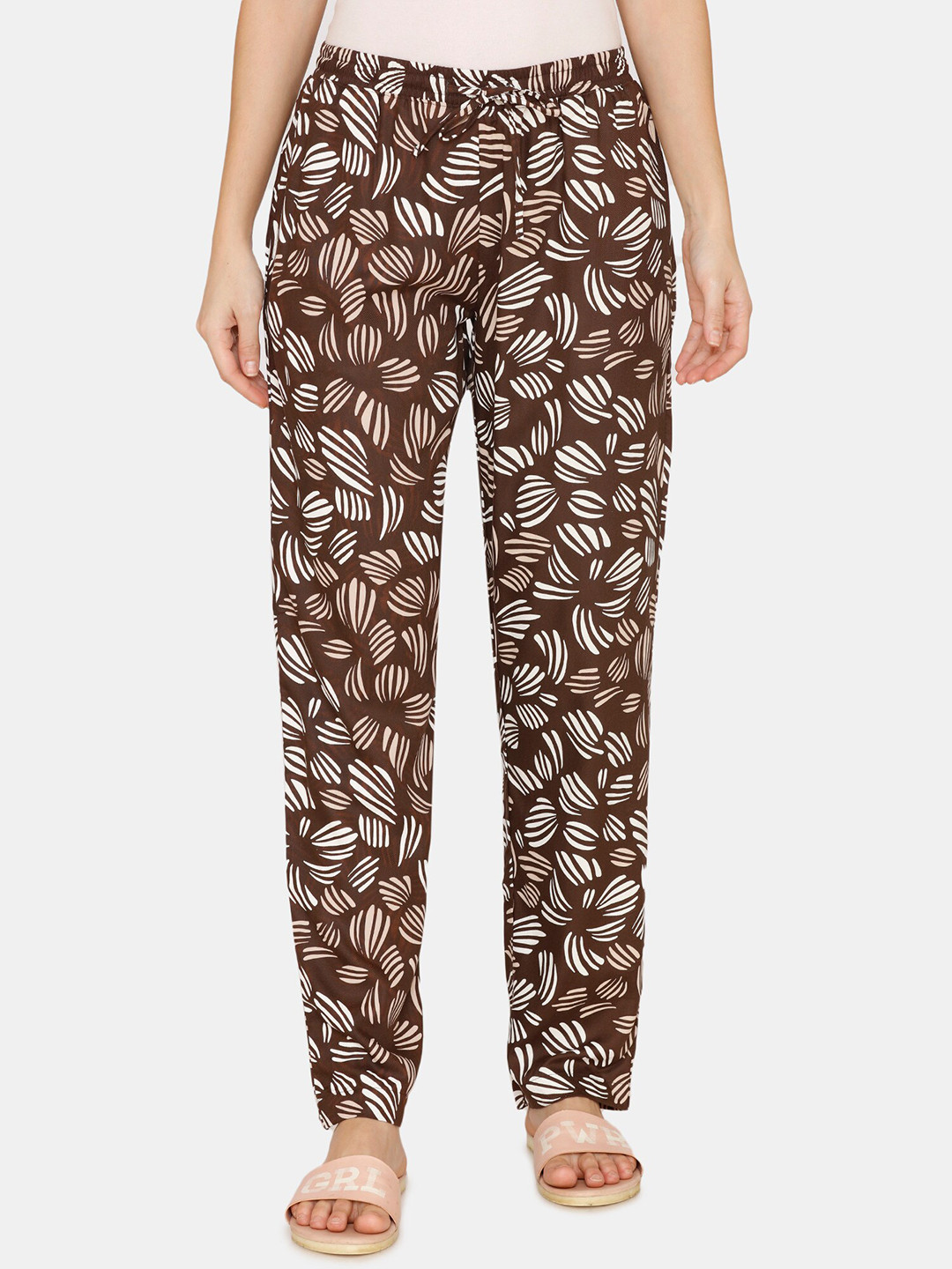 

Coucou by Zivame Women Brown Abstract Printed Lounge Pants